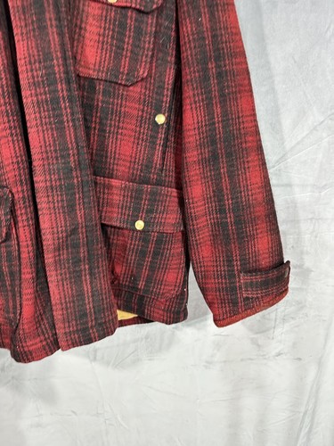 Vtg 50s Woolrich Wool Mackinaw Hunting Jacket pants Mens 46 Plaid Field Coat - Picture 12 of 19