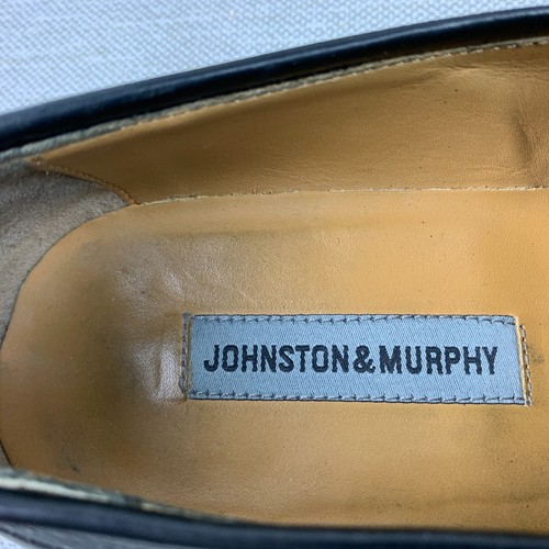 Johnston Murphy Penny Loafers Black Leather Round Apron Toe Shoes Size 10.5M - Picture 11 of 12