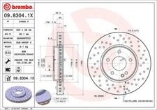 2 x BREMBO 09.8304.1X Bremsscheibe für CHRYSLER,MERCEDES-BENZ