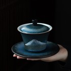 140ml Ceramic Gaiwan Handpainted Mountain Porcelain Tureen