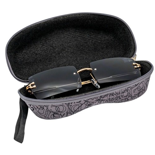 High Quality Blue Light Clear Lens Retro Rectangle Rimless Sunglasses For Men - Picture 4 of 4