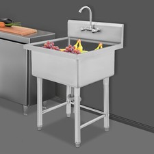 Commercial Sink Freestanding Sink Kitchen Sink Stainless Steel Sink With Faucet