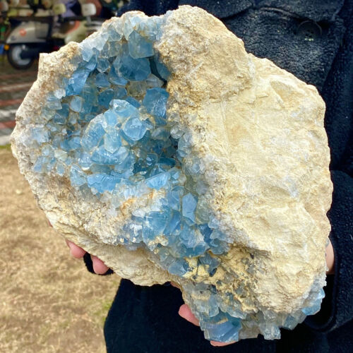 23.1LB Natural Blue Crystal Cave Crystal Spirit Quartz Healing Gift - Imagen 2 de 14