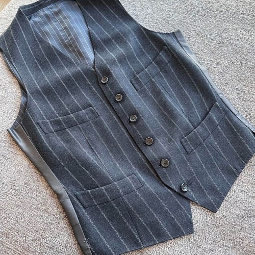 Tom Ford Silk Suit Setup Jacket Pants Piece Gray Stripe Men's Used Size 44C - Picture 8 of 9