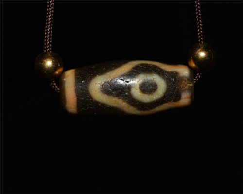 old tibetan real 3 eyes dzi bead pendant bodhi genuine three eyed one amulet 9
