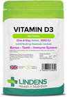 Lindens Vitamin D3 1000IU - 360 One-A-Day Tablets - Immune System, Bones, Teeth