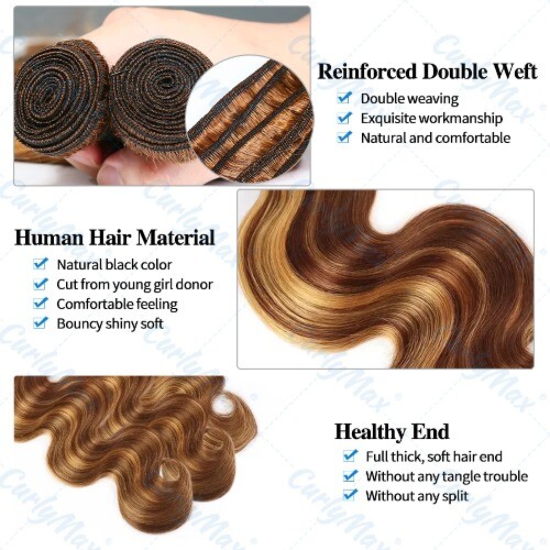 Paquetes de ondas corporales de 30 pulgadas cabello humano paquetes destacados brasileños ombre virgen - Imagen 2 de 12