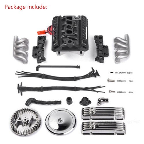 Simulate Car V8 Engine Motor F82 Motor Cooling Fan For 1/10 RC TRX4 SCX10 RC4WD - Picture 7 of 12