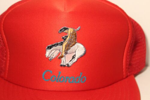 De colección 1980 Colorado Indian Bronc Montar Rodeo Parche Snapback Camionero Gorra Gorra - Imagen 3 de 12