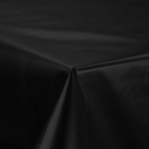 PLAIN SHINY SOLID BLACK WIPE CLEAN PVC PLASTIC MATERIAL OIL VINYL TABLE CLOTH - Picture 7 of 9