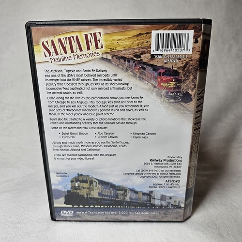 Santa Fe Mainline Memories 2003 DVD Trains Railway Railroading AT&SF - Imagen 2 de 7