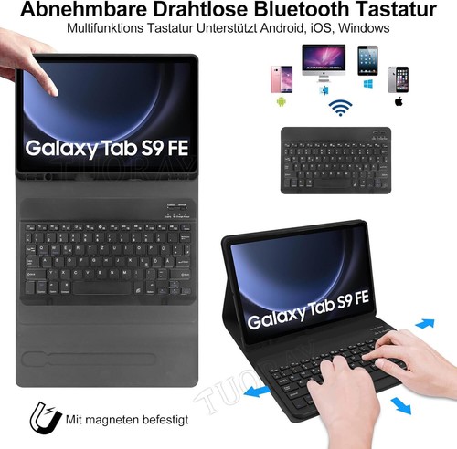 Für Samsung Galaxy Tab S9 FE 10.9" QWERTZ Tastatur Maus Hülle Smart Case Tasche - Bild 8 von 42