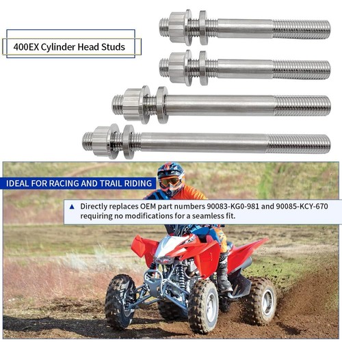 400EX Borchie Testa Cilindro Titanio Ti Testa Bullone Bullone Dado Kit Set Compatibile con... - Foto 7 di 7