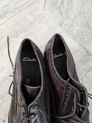 Clarks Hombres Oliver Gorra Marrón Zapatos con Cordones Talla UK 9 Zapato de Vestir Formal - Imagen 4 de 9