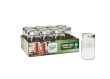 Wide Mouth Quart 32oz. Glass Mason Jars with Lids and Bands, 12 Count