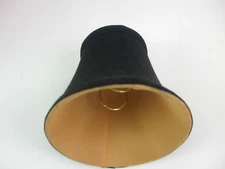 Black Silk Chandelier Clip On Mini Lamp Shade Gold Interior Fabric Sconce 5"