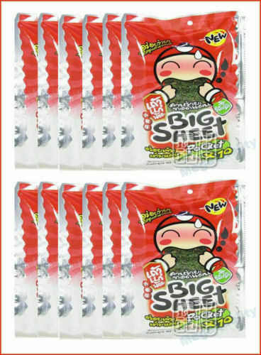 12 FRIED CRISPY JAPANESE SEAWEED SNACK TAO KAE NOI HOT + SPICY FLAVOR BIG SHEET - Picture 1 of 9
