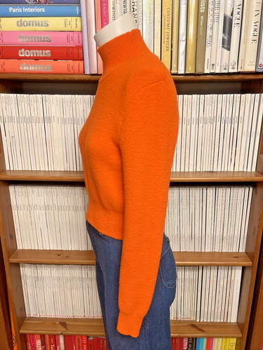 Suéter Jersey Zara Damas S 8 10 Naranja Recortado Tejido Suave Cuello Simulado - Imagen 4 de 7