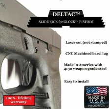 DELTAC® Extended Slide Lock release Lever Glock 17 19 20 21 22 23 24 25 26 27 29