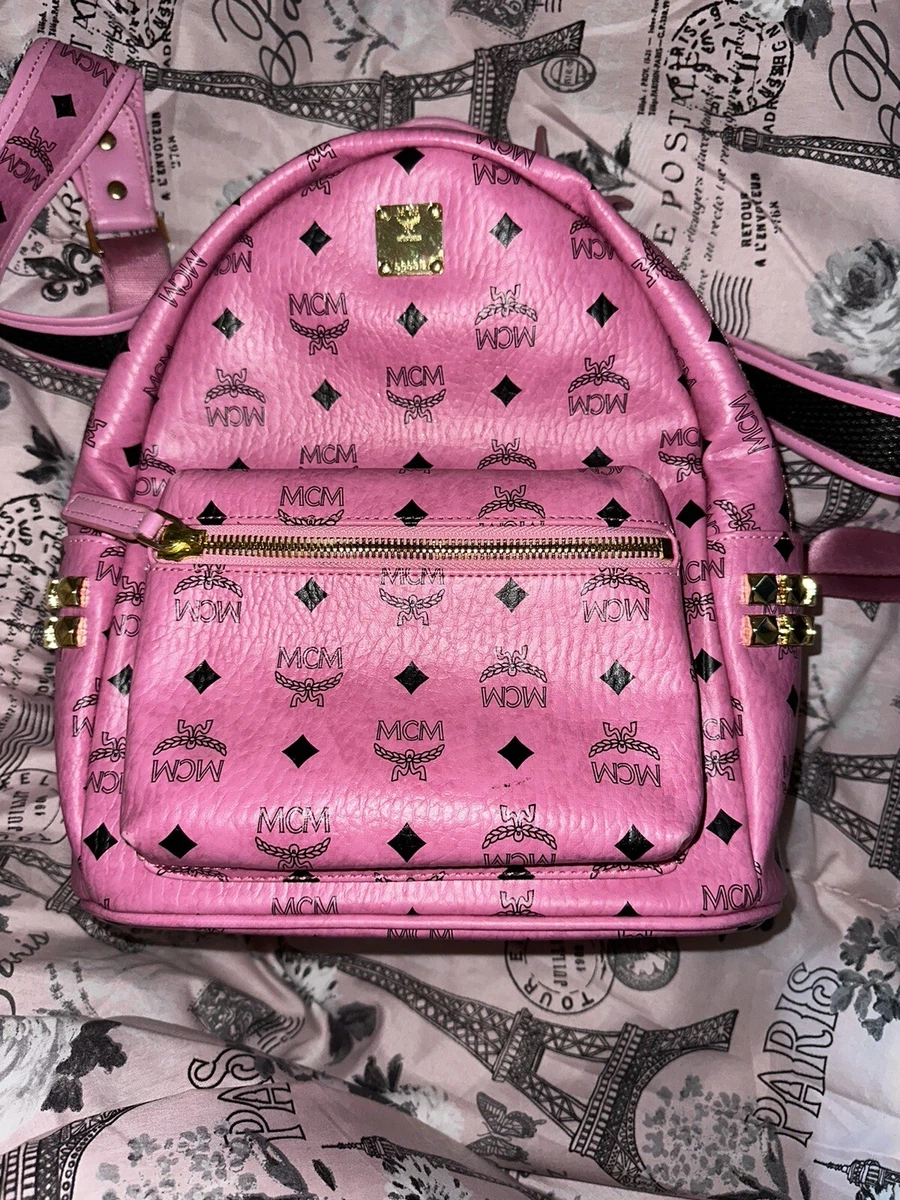 Dark pink mcm best sale backpack