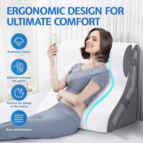 3PCS Bed Wedge Pillow Headrest Back Neck Support Cushion Sofa Bed Sleep Backrest - Picture 5 of 12