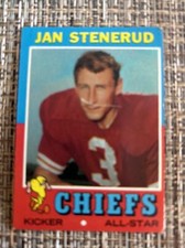 1971 Topps Football  #61 Jan Stenerud Kansas City Chiefs F/G Scratch Free Ship!