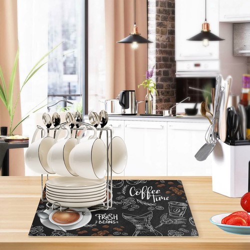 Coffee Mat Coffee Bar Maker Mat Backed Absorbent Nonslip Coffee Station Mat F... - Picture 6 of 6