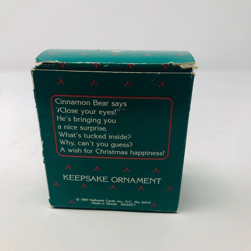 Vintage 1987 Hallmark Keepsake Porcelain Christmas Ornament Cinnamon Bear Series - Picture 8 of 8