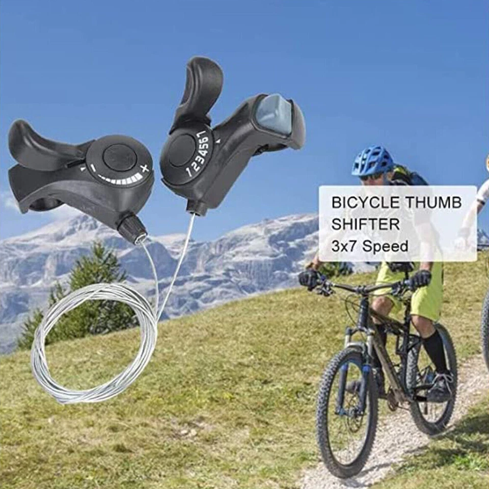 3x7 21 Speed MTB Mountain Road Bicycle Shifter Bike Thumb Gear Shift Set US - Image 4 of 4