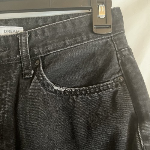 Jeans denim nero YMI junior taglia 9 vita alta gamba larga hipster punk grunge tagliente - Foto 5 di 8