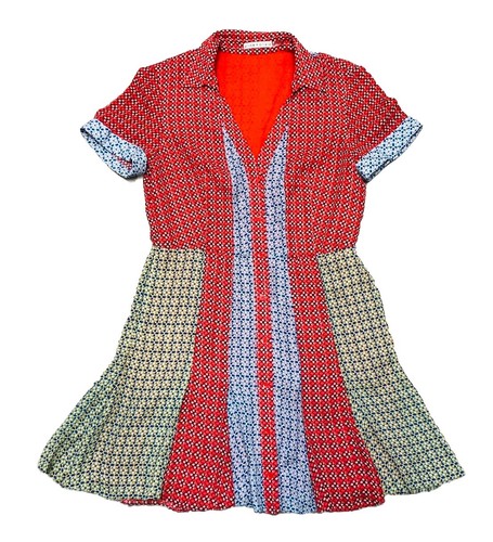 Alice + Olivia Hemdblusenkleid Abelia Button Down mehrfarbig Größe 8 *defekt