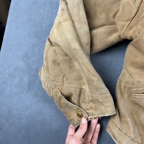 Giacca Carhartt vintage anni 90 uomo 48 rossa Detroit trapuntata foderata full zip abbigliamento da lavoro - Foto 5 di 10
