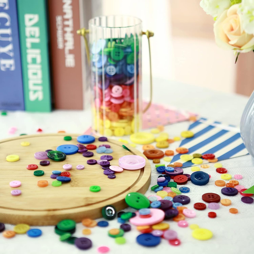 1400-1500Pcs Resin Buttons Sewing Button Assorted Sizes for Christmas Party Deco - Picture 3 of 12