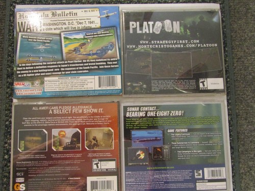 4) PC War Games ~ Pearl Harbor, Platoon, Desert Storm & Sub Command ~ PC Games - Picture 2 of 7