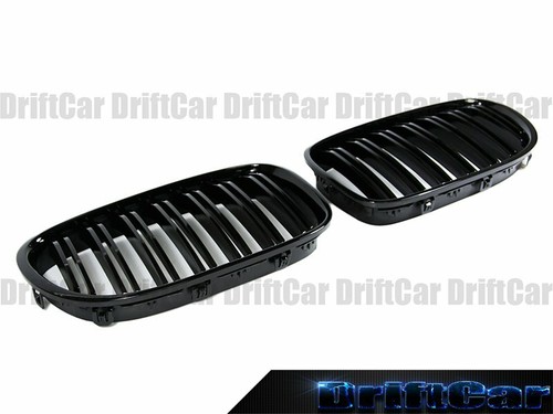 Glossy Black Dual Fence Front Grille Fit with 09-15 F01 F02 7-Series All Models - Picture 3 of 4