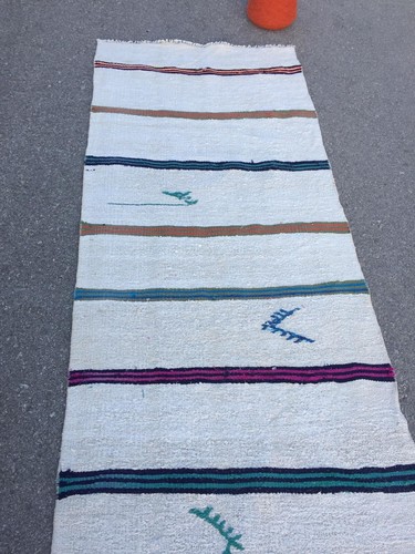 Long Runner Rug, Hemp Rug, 2.6x11.4 ft, Antique Rug, Handmade Rug, Vintage Rug - Picture 9 of 10