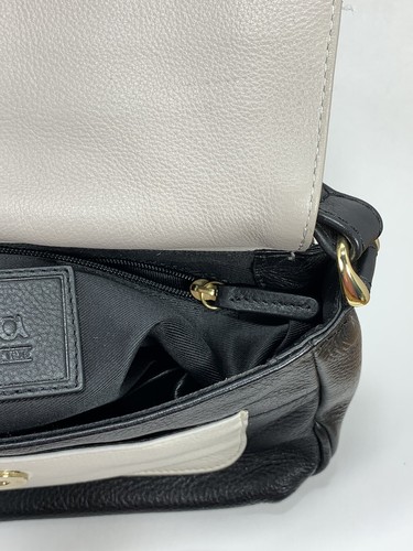 Tula by Radley Leather Purse Hand Bag Crossbody Adj Strap Black Grey White - Picture 5 of 17