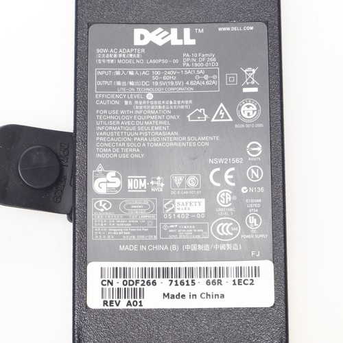 Genuine Dell LA90 PS0-00 90W 1.5A 19.5V OEM Laptop AC Adapter Tested - Foto 3 di 4