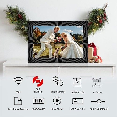 Frameo Digital Picture Frame Large 1280x800 IPS HD Touch Screen Smart 32GB 10.1 - Picture 3 of 8
