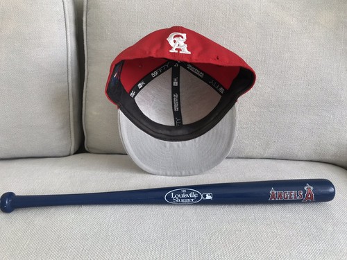 CA. ANGELS BOYS 6 3/4” WOOL BALL CAP & MINI 125 L. SLUGGER BAT - Picture 10 of 10