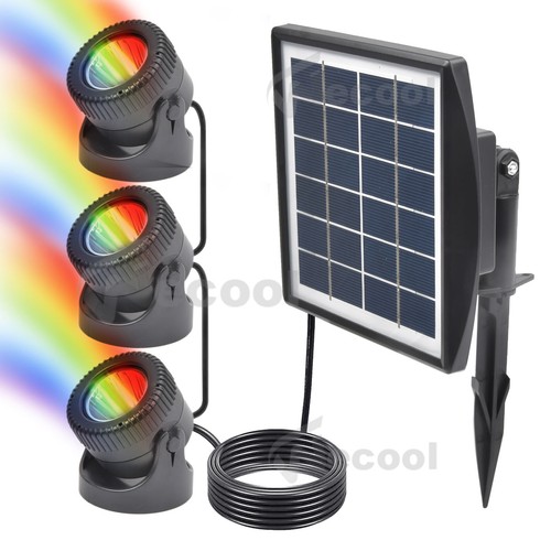RGB LED Solar Teichbeleuchtung Unterwasserstrahler Teichleuchte Teichlampe Teich - Bild 2 von 14