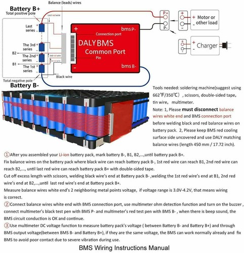 Li-ion BMS PCB 14S 48V 60A Daly Balanced Waterproof Battery Management System UK - Picture 8 of 12