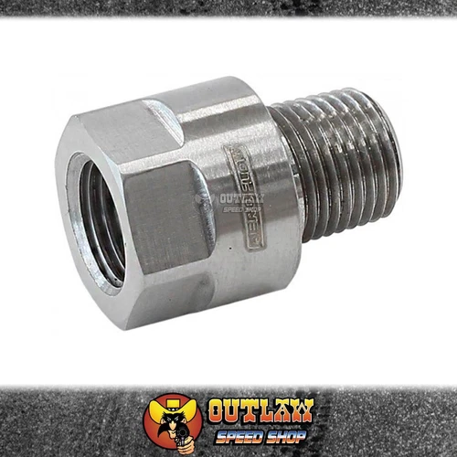 AEROFLOW STAINLESS FEM M10 x 1.0 to MALE 1/8" NPT PIPE REDUCER - AF912-M10-01SS