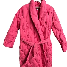 The Company Store Robe Women's Down Quilted Type Size Medium Pink Very Warm
