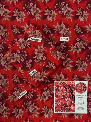 RED Ladies Salwaar Kameez 2 Piece Suit Asian Dhanak-Elegant Design, Comfortable - Picture 3 of 3
