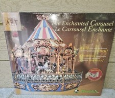 Wrebbit Built Art  The Enchanted 3D  Carousel Musical Motion New Sealed
