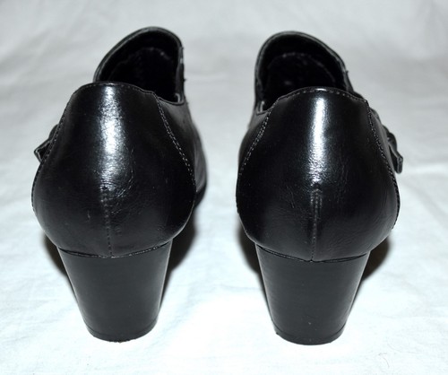 Yuu Maksim Black Faux Leather Side Buckle Womens Chunky Heels Loafers Size 8.5 M - Picture 6 of 10
