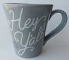 Paula Deen "Hey Y'all" Gray Southern Coffee Tea Mugs Store 12 oz.