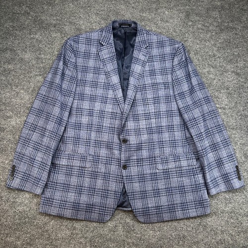 Ralph Lauren Men's 48L Blazer Plaid Two Button Blue Glen Plaid