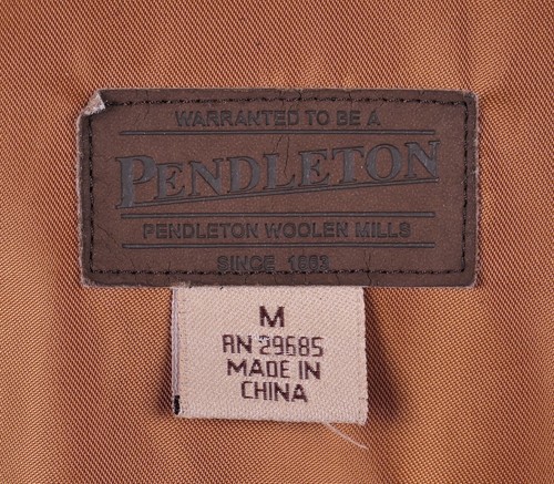 Pendleton Snuff Tobacco Suede GOAT Leather Mens Full Zip Bomber Jacket M - Picture 9 of 10